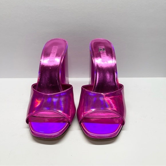 Paris Texas Anja Mules Iridescent Heels Prisma Fuchsia - Picture 3 of 8